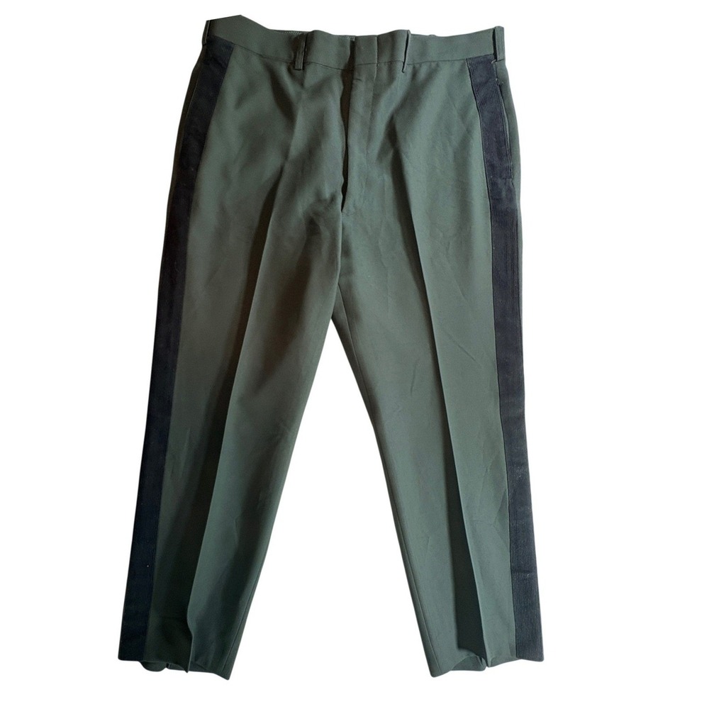 Davis Clothing Company Uniform Pants Mens 36x28 Green Black Stripe Workwear